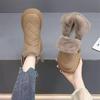Warm snow boots  new winter piled thickened non-slip waterproof snow cotton shoes short boots