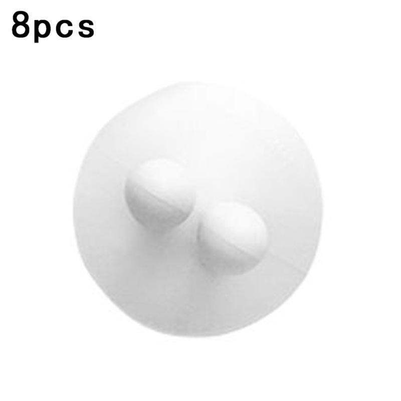 

8PCS Punch-free Wall-Mounted Storage Hook With Suction Cup Universal Groceries Storage Rack Toothbrush Holder Silicone White