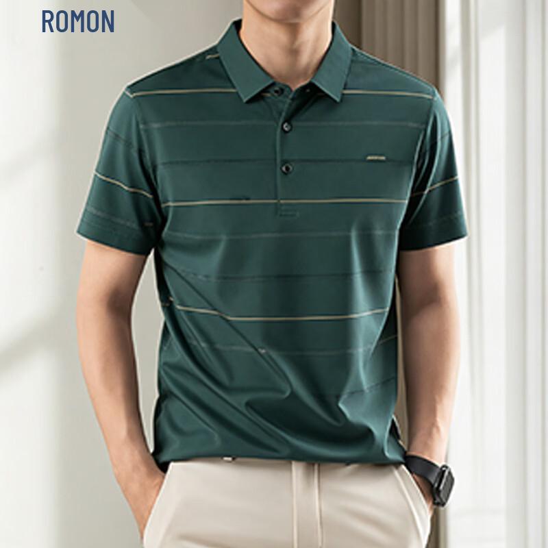 

ROMON Men s Digital Print Short Sleeve Polo Shirt 4XL