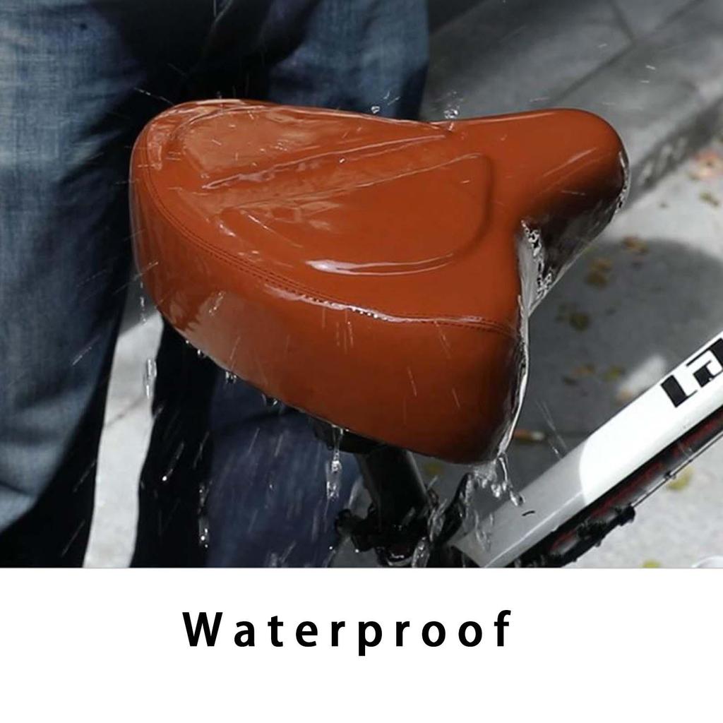Bike Saddle Seat Bicycle Cushion PU Leather Classic Waterproof Retro Style Comfortable