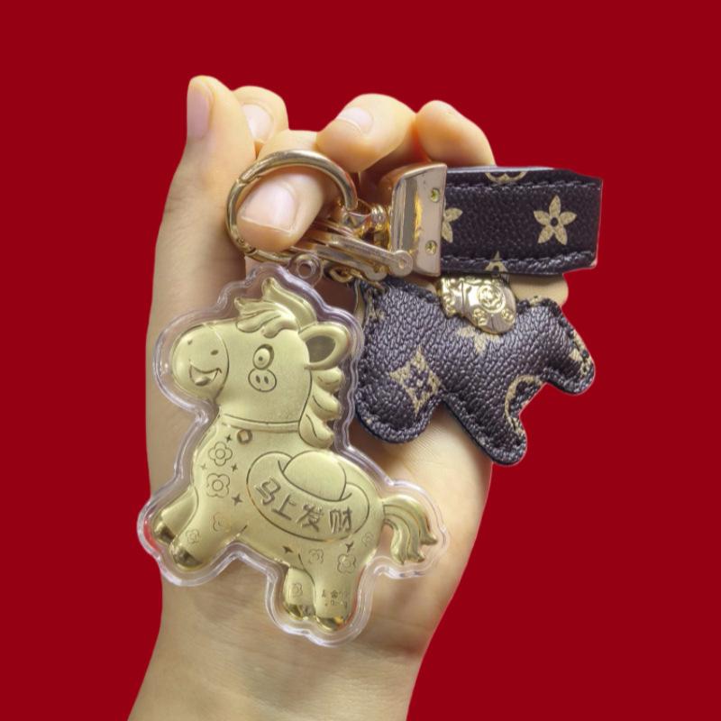 999 Reingold Jahr des Pferdes Handtaschenanhänger Schlüsselanhänger - Glücksgeschenk für Kunden