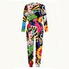 Ladies Long Sleeve Round Neck Blouse And Straight Leg Long Pants Two Piece Soft Daily Wear Set