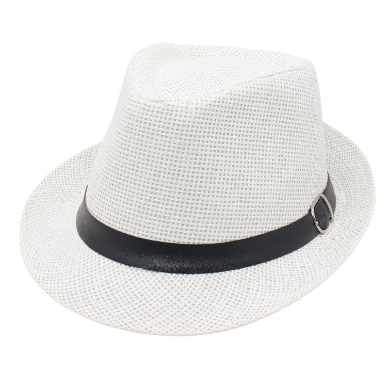 Tavaszi és Nyári Szalmakalap Tengerparti Nyaralás Hűs Kalap Rövid Karimájú Napvédő Kalap Csatos Úriember Churchill Kalap Külföldi Stílusú Férfi