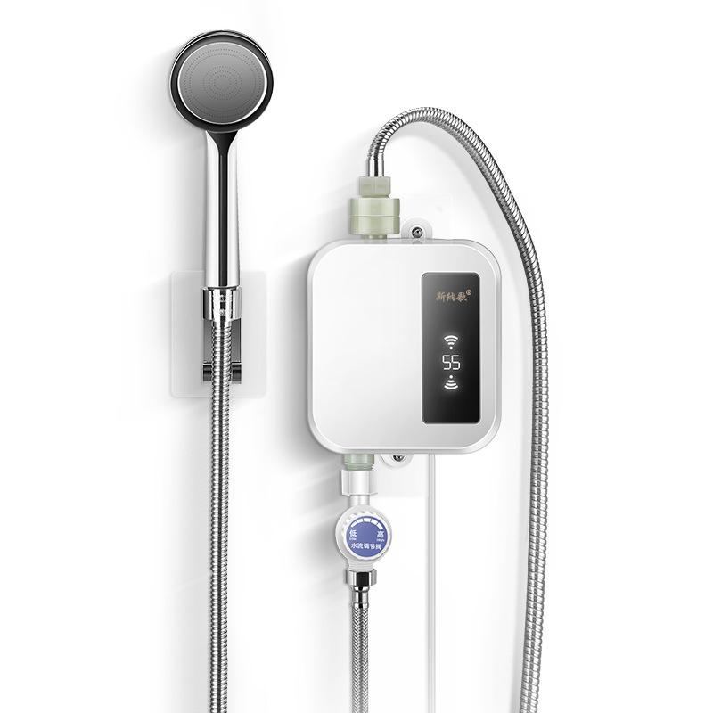 Kitchenette instantaneous noinstallation water heater bath small thermostatic shower water heater белый