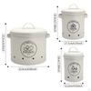 3x Vegetable Storage Tin White Container Potato and Onion Bin for Countertop