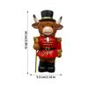 Nutcracker Christmas Decor Funny Resin Nutcracker Cow Small Figurines Soldier Animal Decor for Home Living Room Table Shelf