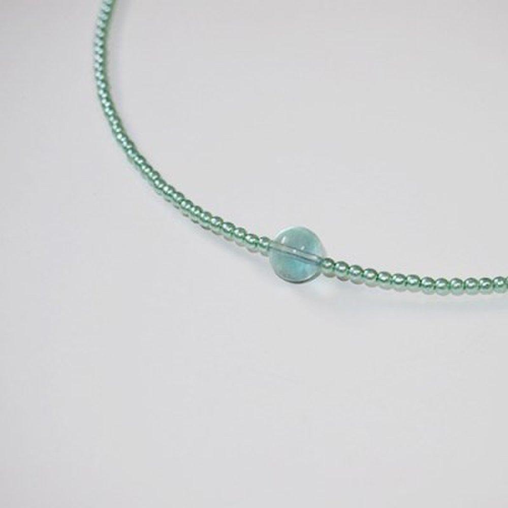 Fluorite_Pearl_N Fluorite raw pearl necklace