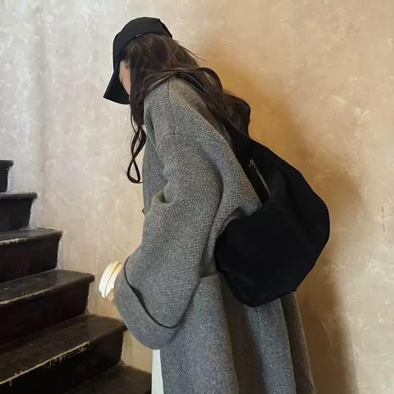 IELGY Retro Suede Frosted Dumpling Bun