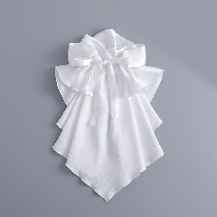 Courtstyle Jabot Drape Collar Neckpiece For Women Formal Occasion Sweater Blouse Costume Collar Decorative Accessory