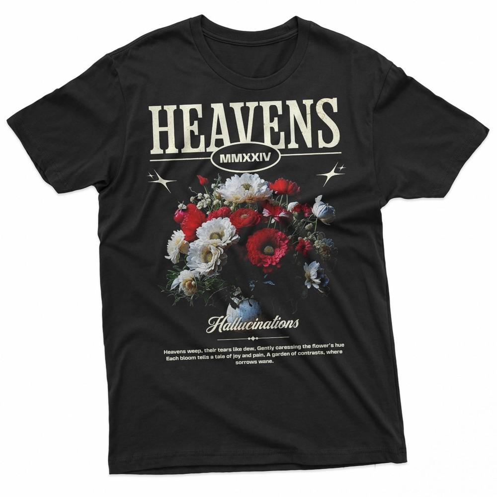Heavens Hallucinations Aesthetic Floral Graphic TShirt Unisex T-Shirt XXXXL