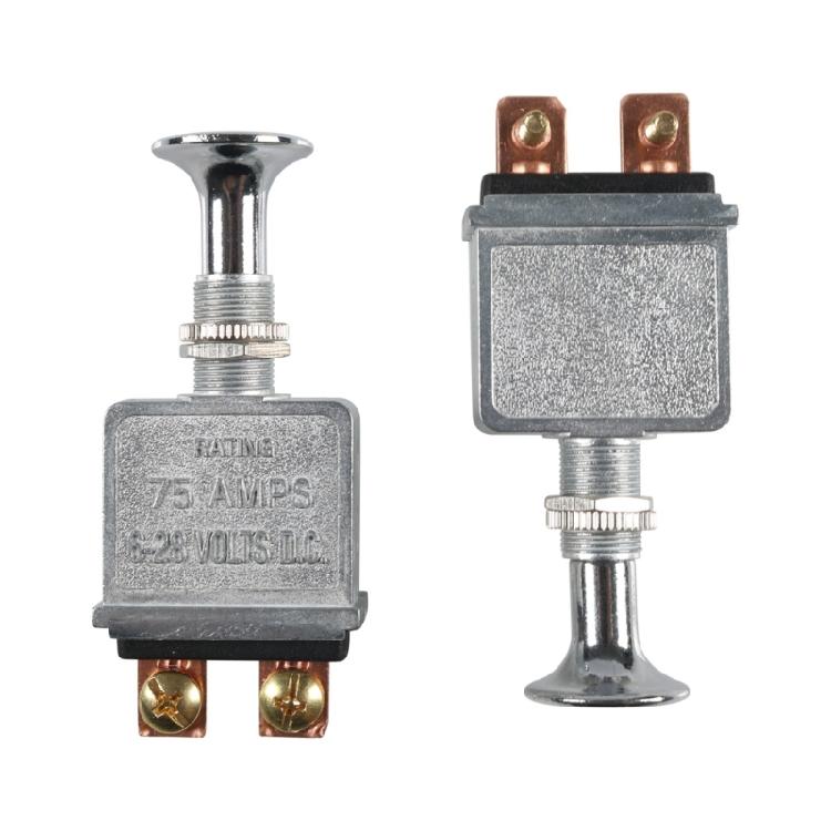 Zugschalter Ein/Aus 6-28V Hochbelastbarer Metall-Druck-Zug-Ein-Aus-Schalter 2 Klemmen für LKW/ Hot Rods/ Boot/ Rennwagen