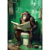 Chimpanzee Elephant Panda Animal Posters Print Funny Art Wall Picture Canvas Painting for Bathroom Toilet Room Home Decor Gift