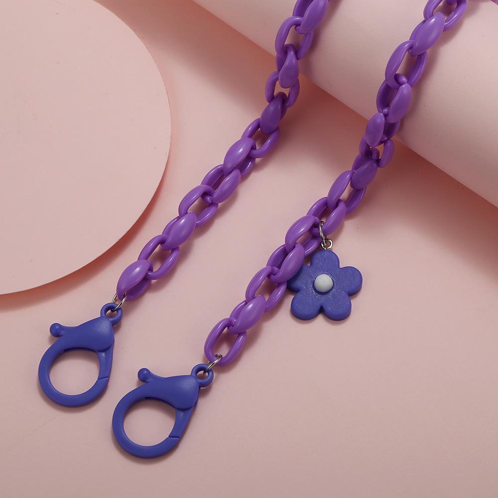 Korean Popular Acrylic Mask & Glasses Chain, Anti-Choking Floral Design for Kids & Adults, Anti-Lost Strap