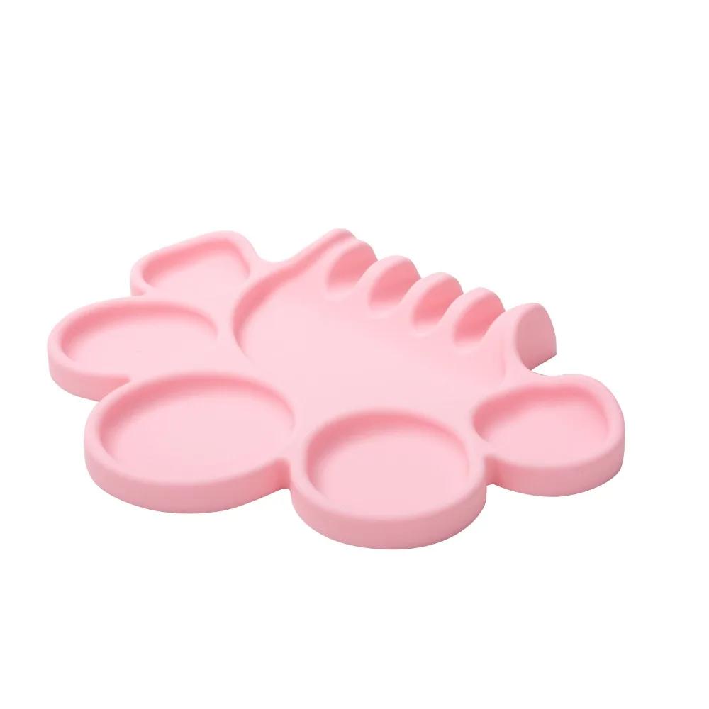 

Silicone Painting Palette with Pen Holder Easy to Wash Paint Tray Pallet Soft Paint Palette for Artists Acrylic Watercolor Oil розовый