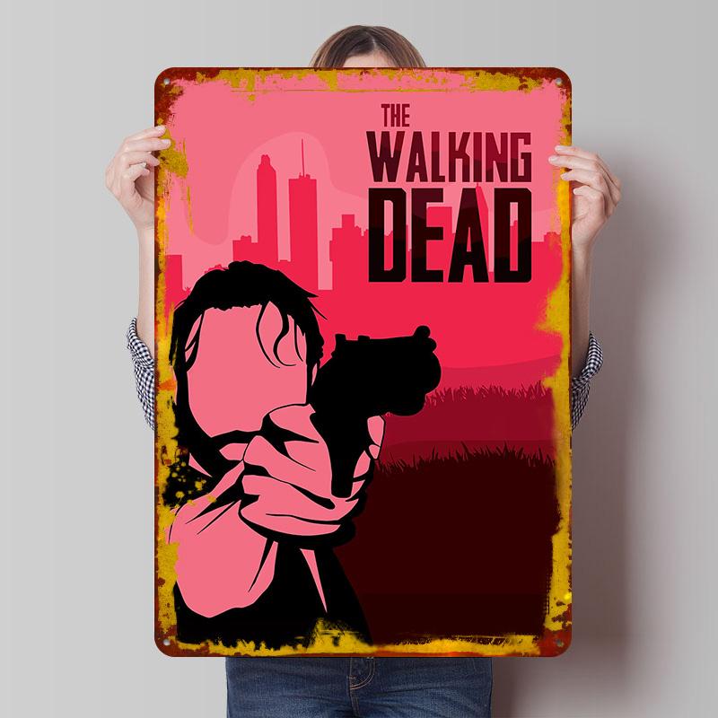 

The Walking Dead Minimalist Tin Plaque Poster Customized Wall Art Retro Vintage Metal Signs for Man Cave Bedroom Decoration Room 7.9x11.8In(20x30cm)