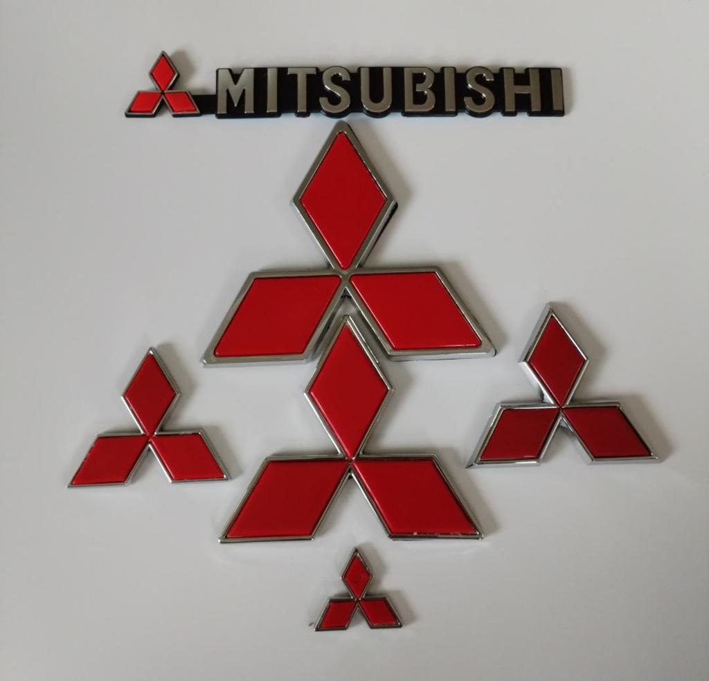Mitsubishi Emblem Stickers for Lancer, EX Lingyue, Lingpai, Outlander: Front, Rear, and Steering Wheel