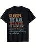 Men'S Vintage "Grandpa The for Man The Myth The Bad Influence" Graphic T-Shirt -
