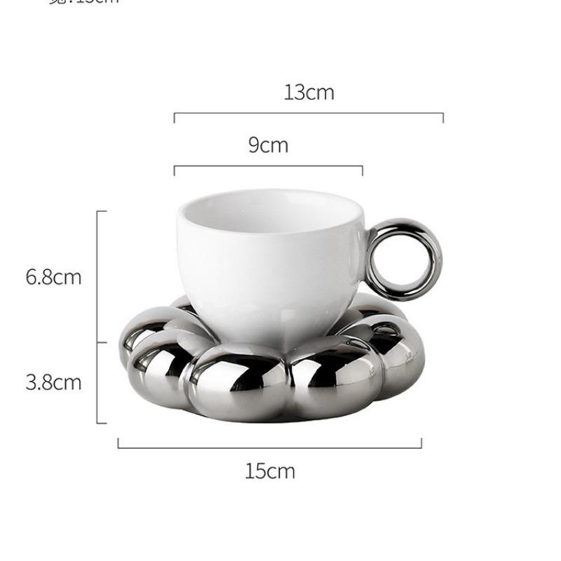 Sunflower Coffee Mug Aesthetic Ceramic Cloud Cup Decorative Saucer Afternoon Tea Water Cup Office Decor Home Mug Drinkware