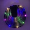 Four Color Led Light Up Western Cowboy Hat With Sequin Pattern For Party Cosplay Stage Performance