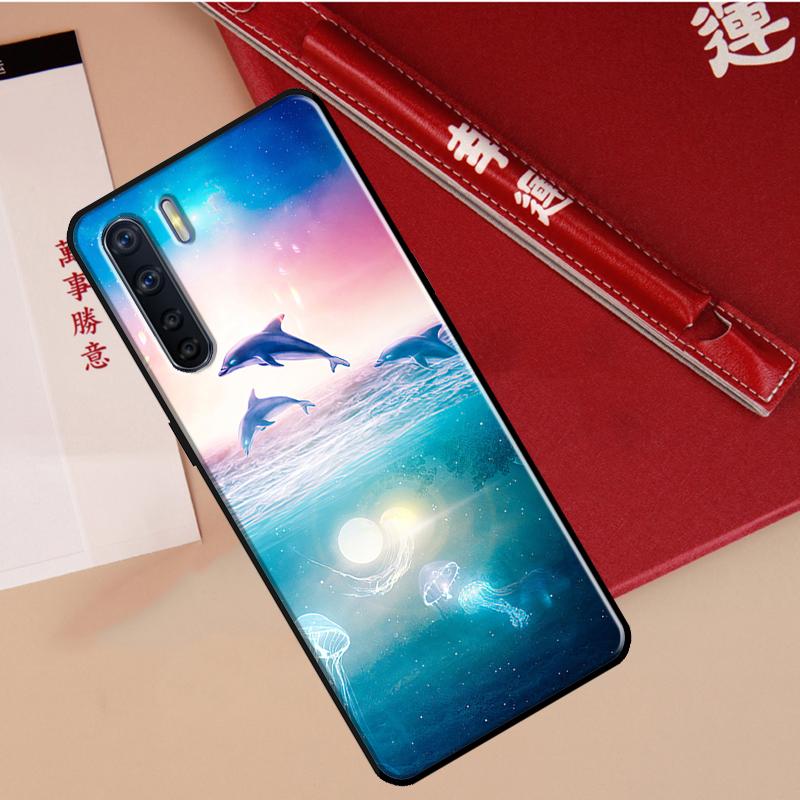 Ocean Dolphin Case For Oppo A40 A78 A54 A74 A94 A17 A57 A77 A76 A16 A96 A18 A60 A80 A38 A58 A98 A15 A5 Pro