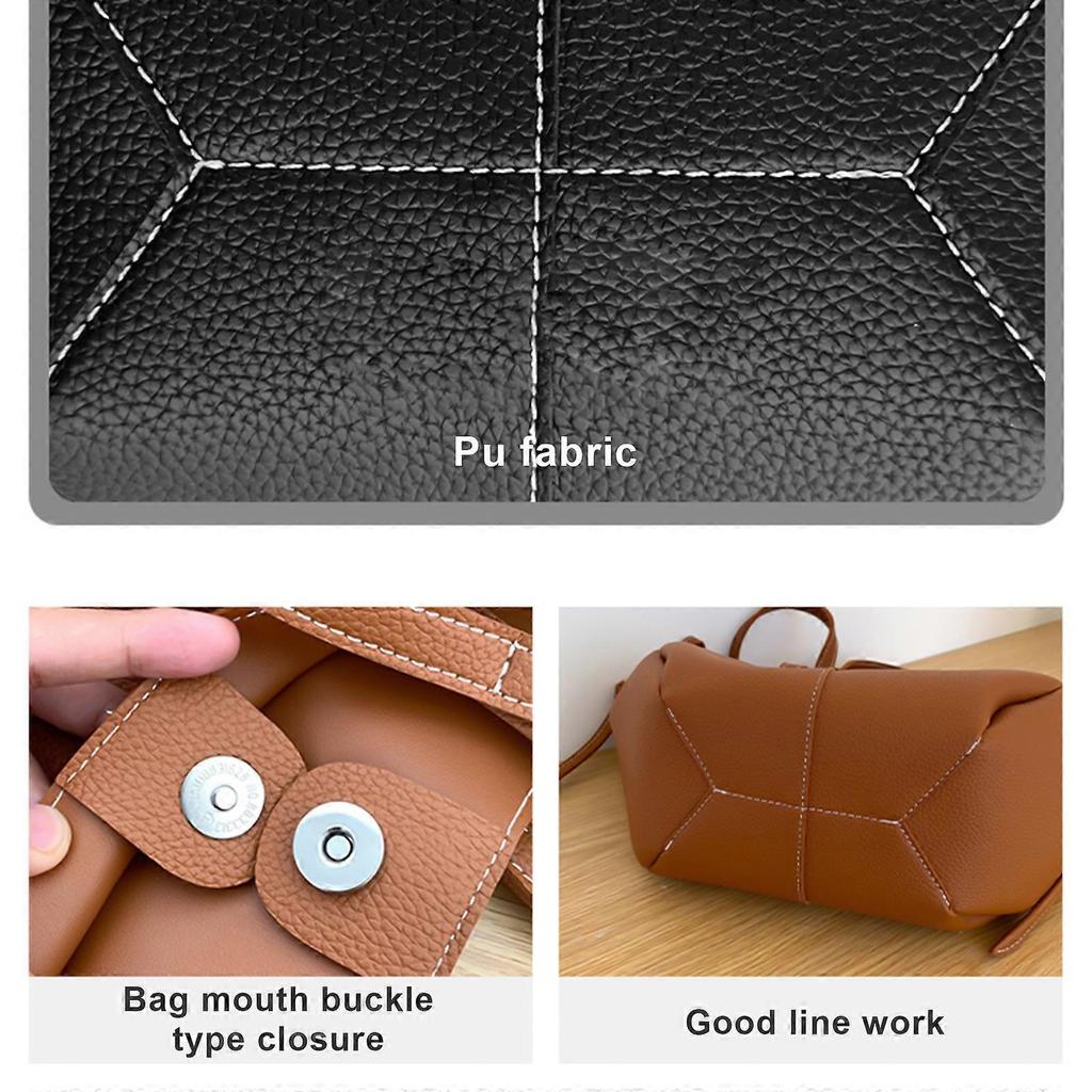Women Fashionable Commuters High Capacity Shoulder Bag PU Leather Handbag Underarm Casual Shopper Bag for Everyday Use White