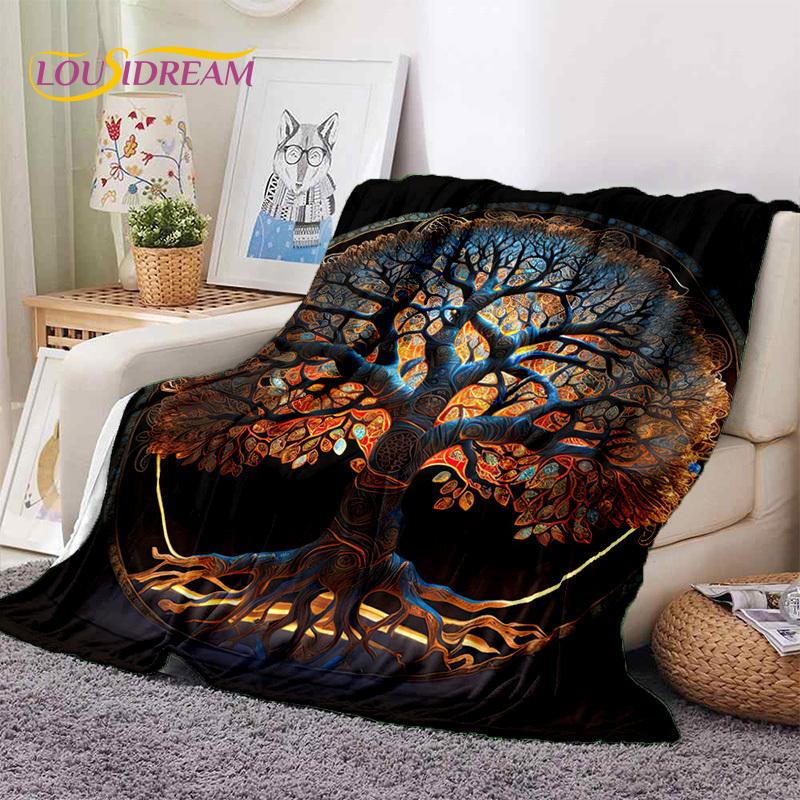 Tree of Life Nature Viking Yggdrasil Norse Soft Flannel Blankets,Throw Blanket Comfortable Blanket for Picnic Beds Home Bedroom