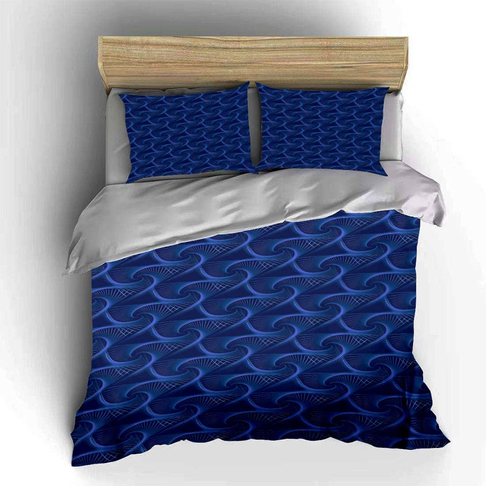 Blue swirling wave pattern. Bedding sets Duvet cover sets Duvet covers Pillowcases(1*Duvet Cover 2*Pillowcases without duvet insert)