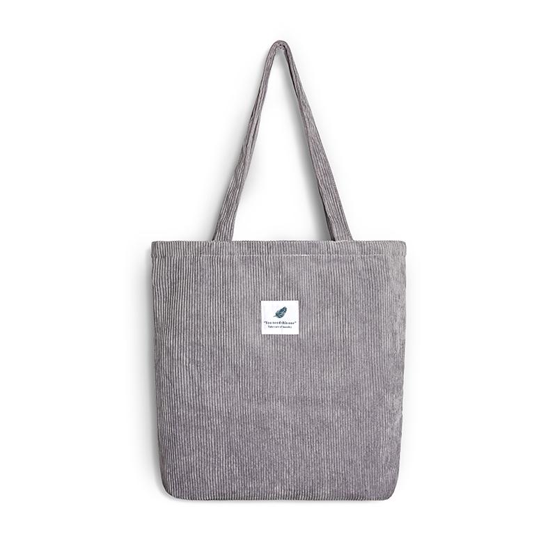 

Women Corduroy Canvas Tote Handbag Female Cloth Shoulder Bags Young Ladies Casual Shopping Bag Girls Reusable Folding Bags