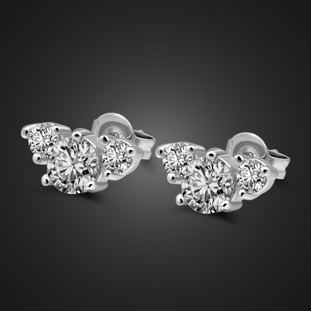 

Sweet Angel Wings Earrings Platinum-Plated Color Zircon Earrings Women S Temperament Jewelry