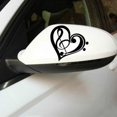 Decorazione esterna per auto Adesivo creativo Chiave di violino Cuore Musica Decalcomania Decorazione auto riflettente fai-da-te Ricambi auto