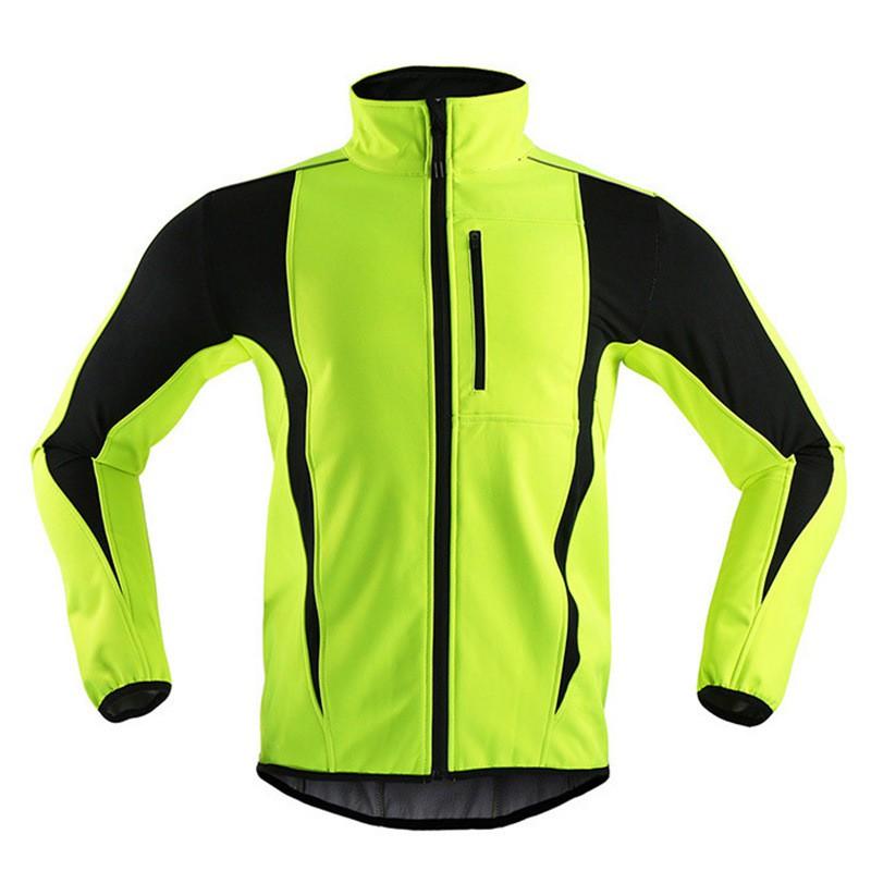Veste d'hiver pour cyclisme homme Imperméable Coupe-vent Doublée polaire Vêtement d'extérieur pour vélo Sports d'extérieur