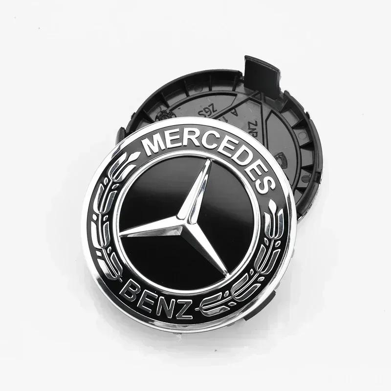 AAVL1 4pcs 75mm Car Wheel Center Hub Cap Badge Cover For Mercedes Benz A C GLC GLA W205 W204 W203 W212 W211 W213 W210 W164 A1714000025