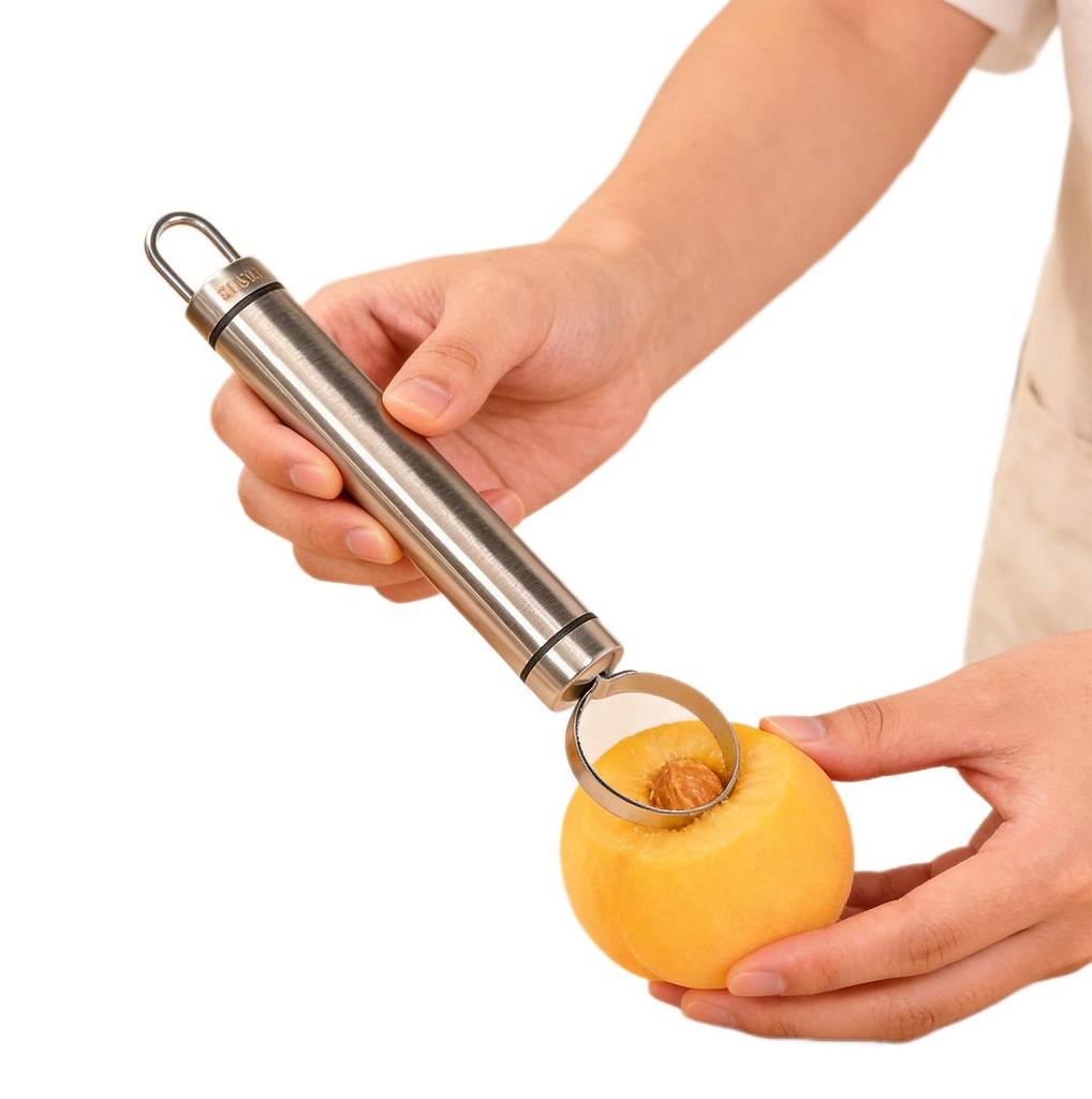 Multi-functional 304 Stainless Steel Fruit Pitter and Corer for Peaches and Apples