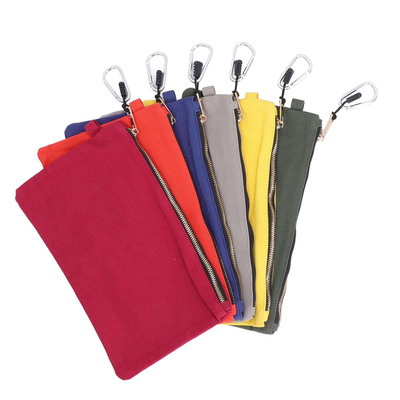 

6 шт. Сумка-инструмент на молнии Сверхпрочный универсальный холщовый набор сумок с карабином Многоцелевой органайзер