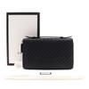 Gucci Travel Document Case Purse 449246 Micro Outlet Black Sima Leather Mens Used