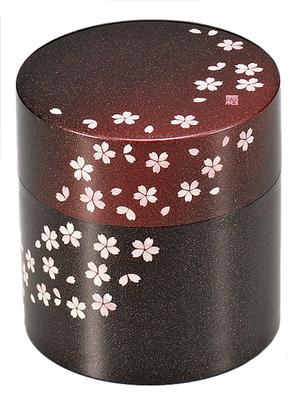 Tatsumiya Tea Akane Sakura 56753 Caddy, (Red), Size Approx. 8.7 H9,