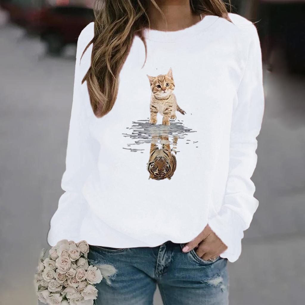 Winter Womens Casual Tops Ladies Print Sweatshirt Blouse Tee Sweater