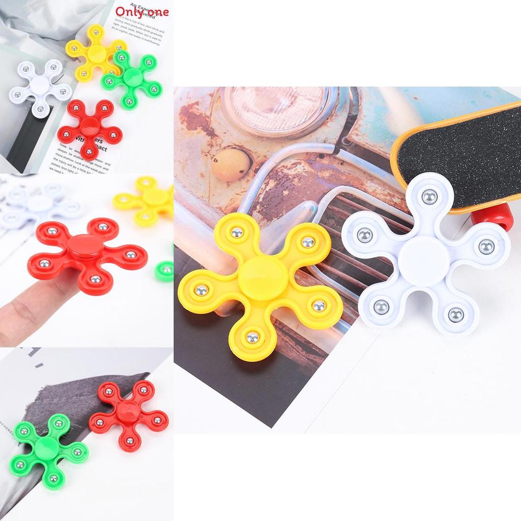 Plastic Fivestar Finger Spinner Gyroscope With Spiral Bearings For Stress Relief And Focus