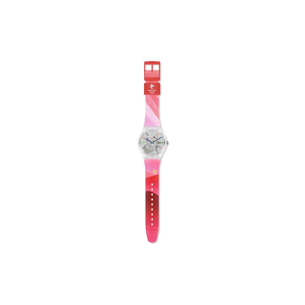 Swatch Quartz Movement Watch 41Mm Skeleton Dial Bio-Based Material Case Silicone Strap Unisex watches SO29Z105