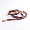 Dog Collar Luxury Designer Safe Adjustable Metal Button PU Leather Leash Lead Collar for Small Medium Large Dogs Pet Accessories