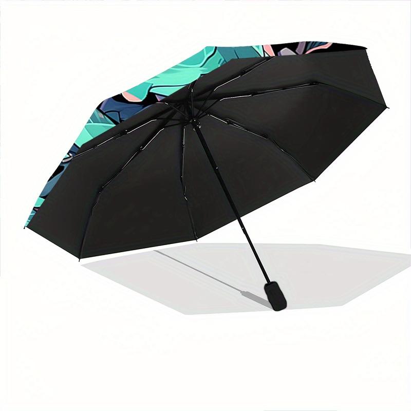 1pc Auto-Open Close Umbrella with Convenient Foldable Design, 8-Bone Iron Frame, Outdoor, Perfect Gift for Fans, Travelers, Daily Use, Festive Pr