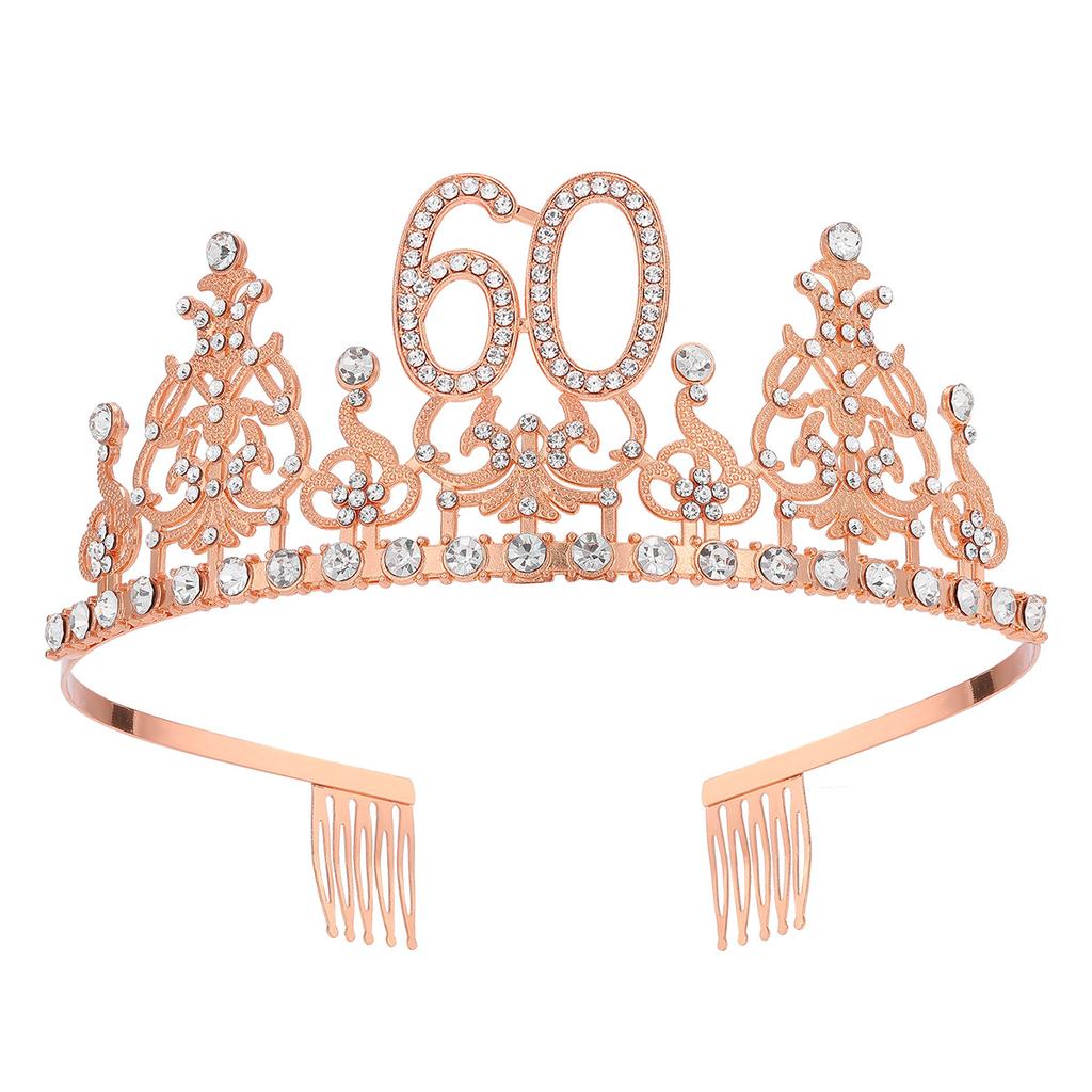 Fashion Alloy Digital Crown With Diamond Tiara 18Th Birthday Party Pearl Alloy Headband