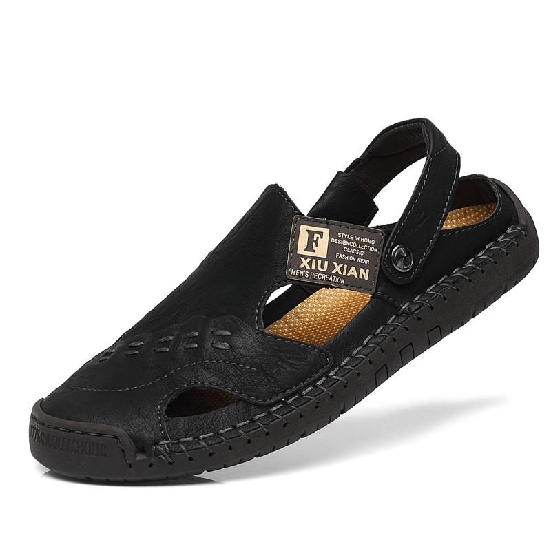 

Модные летние уличные сандалии для мужчин Дышащая обувь для хайкинга Вода Пляж Мужские сандалии Кемпинг Скалолазание Аква Кроссовки 38 чёрный