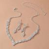 2-delige Set Luxe Vol Zirkonia Glanzende Ruit Kristal Ketting Oorbellen Sieraden Sets voor Vrouwen Bruiloft Bruid Banket Klassiek Cadeau