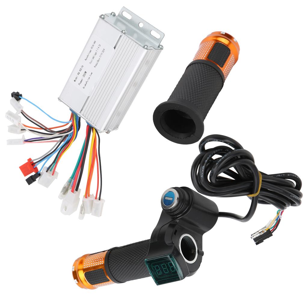 36V 48V 350W Universal Brushless Controller and Universal Number Lock Throttle Grip Set