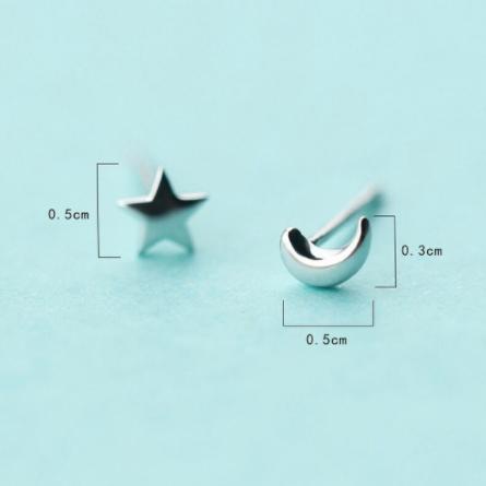 2019 100% 925 Solid Sterling Silver Women Fashion Heart Cross Star Charm Stud Earrings Friendship Gift Teen Girls Friends