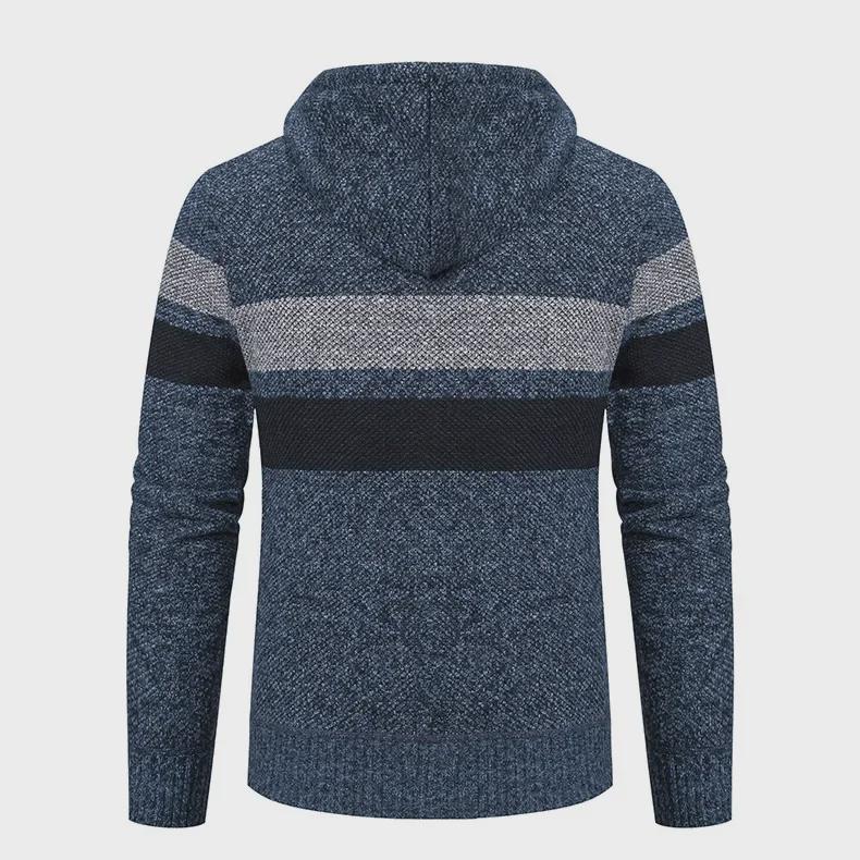 Cárdigan con capucha estilo coreano 2023 para hombre: manga larga, grueso, tendencia otoño/invierno.