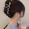 Pinza a morsetto in metallo ad alto livello con fiocco per capelli 2024 per donna: Pinza per Capelli a Forma di Squalo, Grande, Elegante, Stile Freddo, per la Nuca