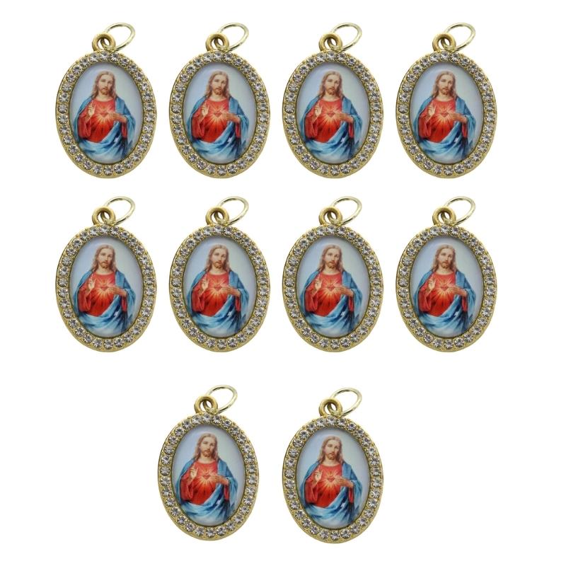 10Pcs Oval Shaped Figure Metal Rhinestones Pendant Charm for Chokers Necklaces Keychains DIY Jewelry Making