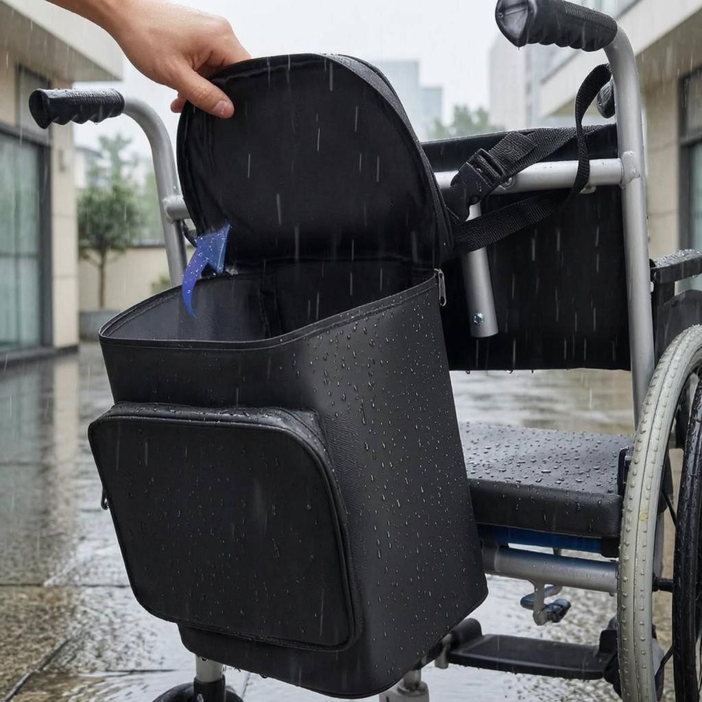 Bag Waterproof Storage Pouch Portable Assistive Device Hanging for Seniors, Outdoor, Travel,
